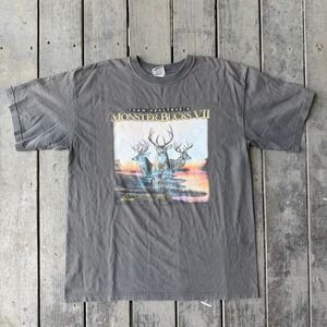 Team Realtree Monster Bucks VII Graphic T-Shirt Gray XL Vintage Hunting Tee